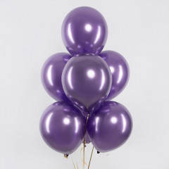 Воздушный шар латексный 12''/30 см хром Фиолетовый лайт, 50 шт