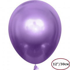 Воздушный шар латексный 12''/30 см хром Фиолетовый лайт, 50 шт
