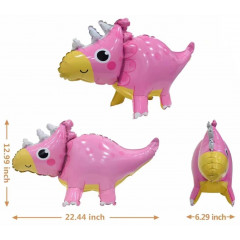 Воздушный шар фольгированный 22''/56 см 3D Фигура Маленький динозавр Розовый