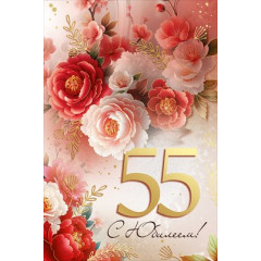 Открытка "С Юбилеем! 55 лет"