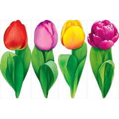 Украшение на скотче Тюльпаны Микс (4в*5)
