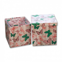 Коробка подарочная набор из 10 шт Куб БАБОЧКИ 26,5*26,5 см