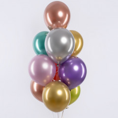 Воздушный шар латексный 12''/30 см хром Ассорти лайт, 50 шт