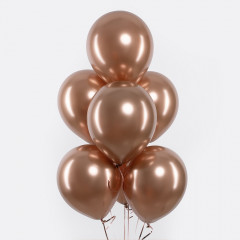 Воздушный шар латексный  12''/30 см хром Розовое Золото лайт, 50 шт