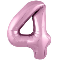 Воздушный шар фольгированный 40\'\'/102 см Цифра "4" Розовый Фламинго Slim в упаковке