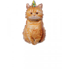 Воздушный шар фольгированный Мини-фигура 17"/43 см Котик в колпачке