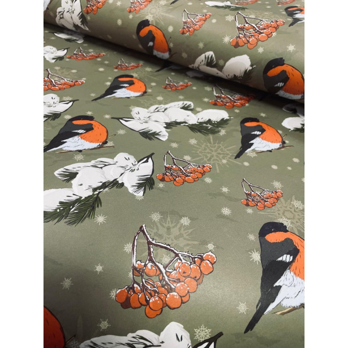 Подарочная бумага 70см*100см Новогодние  Снегири