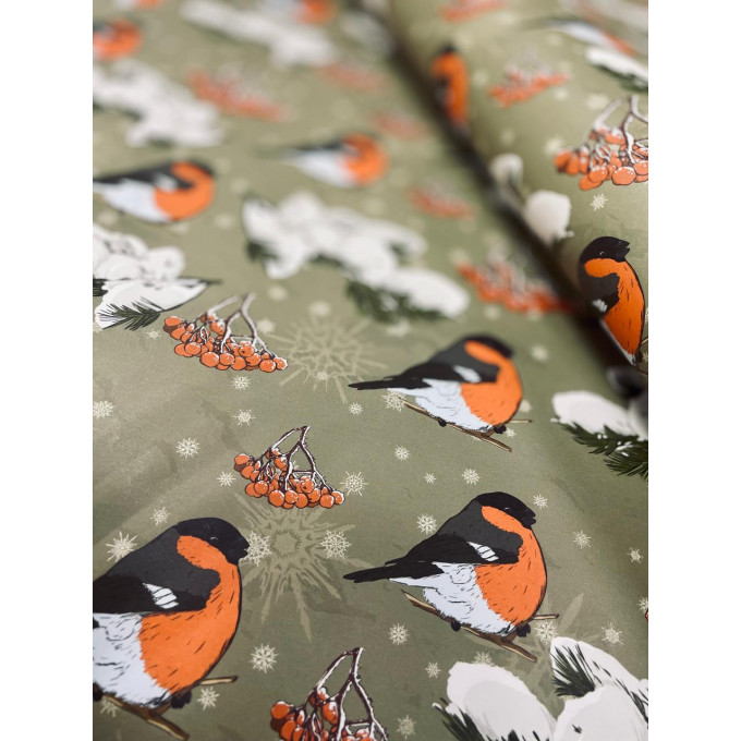 Подарочная бумага 70см*100см Новогодние  Снегири