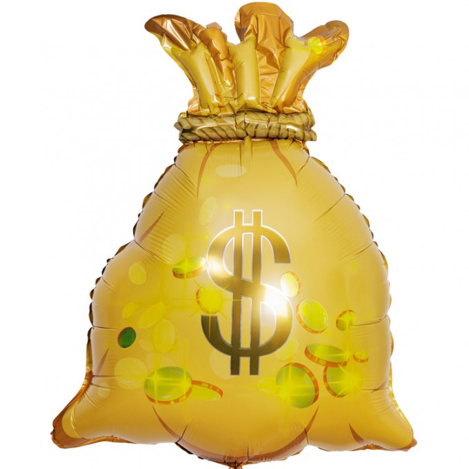Воздушный шар фольгированный 32"/81см Фигура  Мешок денежный Доллар