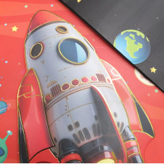 Пакет подарочный Ракета 30*41,5*12см МИКС