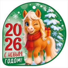 Открытка мини "С новым годом! 2026" (символ года)
