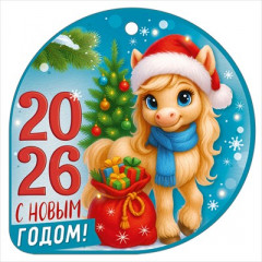 Открытка мини "С новым годом! 2026" (символ года)