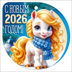 Открытка мини "С новым 2026 годом!" (символ года)