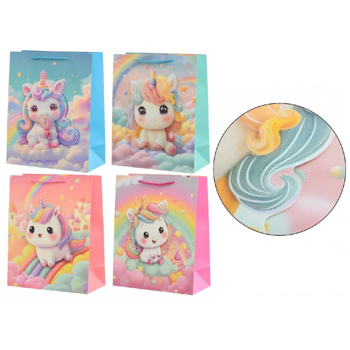 Пакет подарочный 18*23*10 см ЕДИНОРОГ