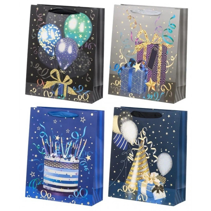 Пакет подарочный 26*32*10 см С ПРАЗДНИКОМ