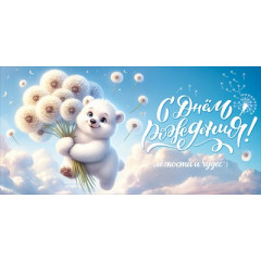 Конверт для денег "С Днём Рождения! Лёгкости и чудес:)"