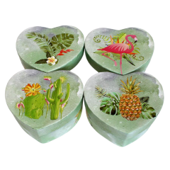 Коробка Сердце 11*9,5*5 см ФЛАМИНГО ассорти