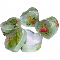 Коробка Сердце 11*9,5*5 см ФЛАМИНГО ассорти