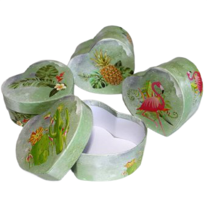 Коробка Сердце 11*9,5*5 см ФЛАМИНГО ассорти