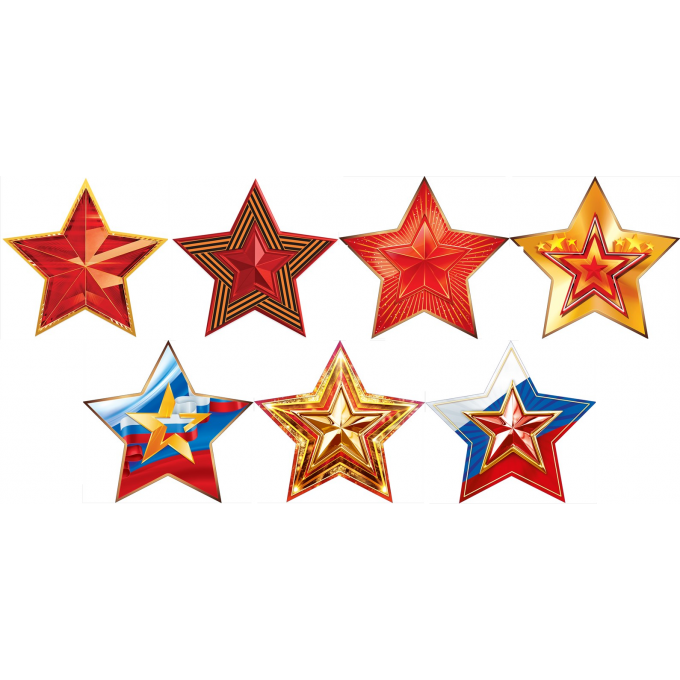 Украшение на скотче "Звезда" МИКС (7в*2)