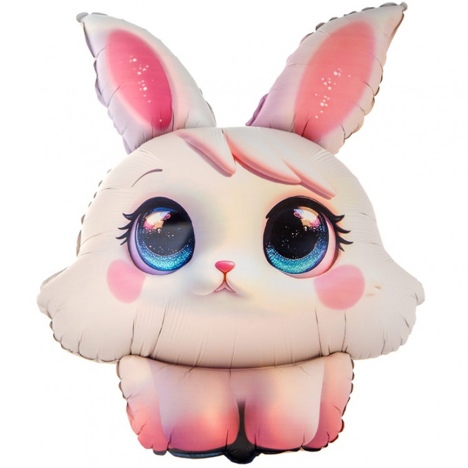 Воздушный шар фольгированный 35" Фигура Зайка с большими глазами 89 см