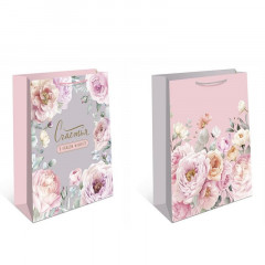 Пакет подарочный 33*42,5*10 см РОЗОВЫЙ САД Микс (2в*3)