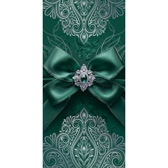 Конверт для денег без надписи (зелёный бант)