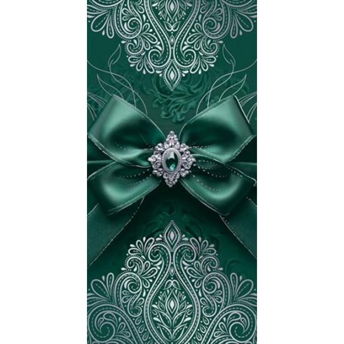 Конверт для денег без надписи (зелёный бант)