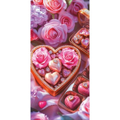 Конверт для денег без надписи (сердечко с розами)