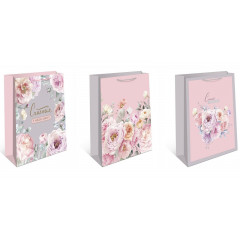 Пакет подарочный 26*32*12 см РОЗОВЫЙ САД Микс (3в*2)