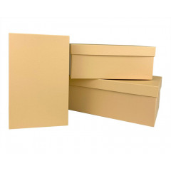Коробка подарочная набор из 3 шт Прямоугольные КАРАМЕЛЬ 23*16*9,5 см