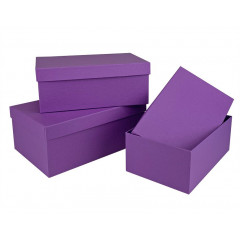 Коробка подарочная набор из 3 шт Прямоугольные 23*16*9,5см СИРЕНЕВЫЙ