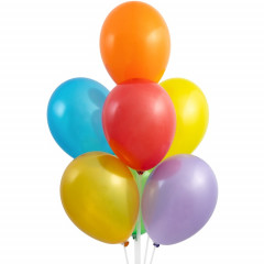 Воздушный шар латексный без рисунка 10" Металлик ассорти 100 шт