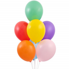 Воздушный шар латексный без рисунка 10" пастель ассорти 100 шт