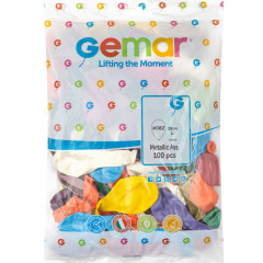 Воздушный шар латексный 12" Металлик ассорти 100 шт