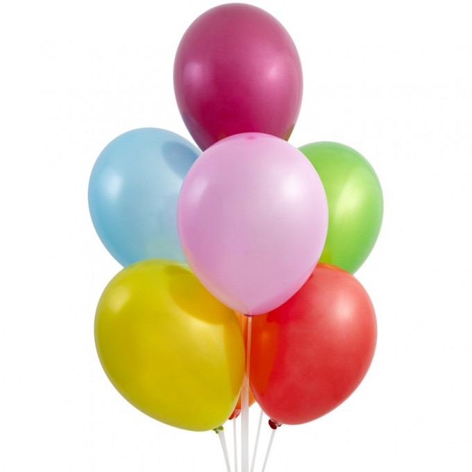Воздушный шар латексный 12" Металлик ассорти 100 шт