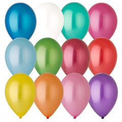 Воздушный шар латексный без рисунка 14" Металлик ассорти 100 шт