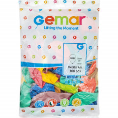 Воздушный шар латексный без рисунка 14" Металлик ассорти 100 шт