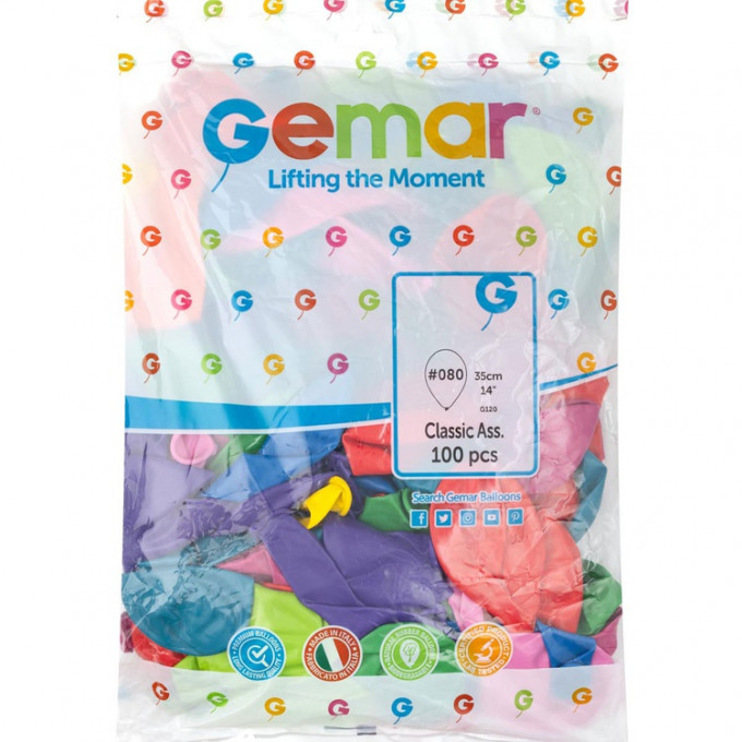 Воздушный шар латексный без рисунка 14" Пастель ассорти 100 шт