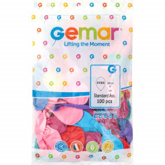 Воздушный шар латексный без рисунка 9" Пастель ассорти 100 шт