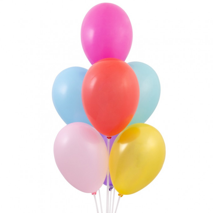 Воздушный шар латексный без рисунка 9" Пастель ассорти 100 шт