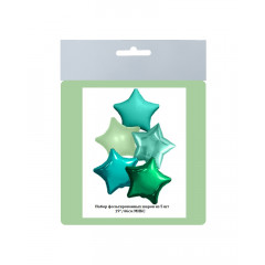 Набор фольгированных шаров 19"/46 см Звезды Микс (5в*1)