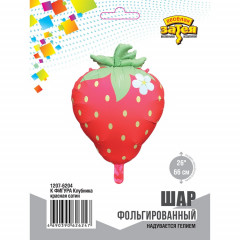 Воздушный шар фольгированный 26" Клубника объемная красная 66 см