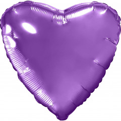 Воздушный шар фольгированный без рисунка 19" СЕРДЦЕ Пурпурный 48 см