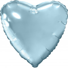 Воздушный шар фольгированный без рисунка 19" Сердце Нежно-голубой 48 см