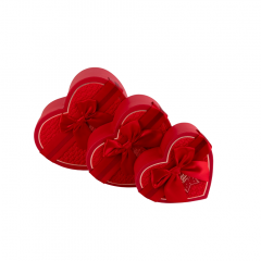 Коробка подарочная набор из 3 шт Сердце 21*20*9 см Плетение КРАСНЫЙ