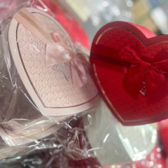 Коробка подарочная набор из 3 шт Сердце 21*20*9 см Плетение ПЕРСИКОВЫЙ