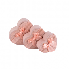 Коробка подарочная набор из 3 шт Сердце 21*20*9 см Плетение ПЕРСИКОВЫЙ