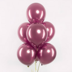 Воздушный шар латексный  12''/30 см хром Фуше лайт, 50 шт