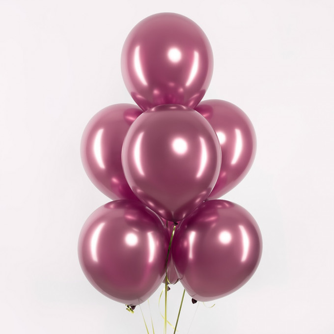 Воздушный шар латексный  12''/30 см хром Фуше лайт, 50 шт